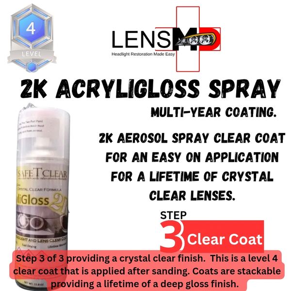 Acryligloss 2K U.V. Clear Coat Spray - 13.5oz can -