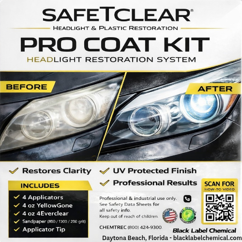 Pro Coat Kit *Original Formula* - Completes up to 10 -15 sets of lights and or lenses. Perfect for the Pro Detailer or Car Dealership. (Limited 2 year warranty)