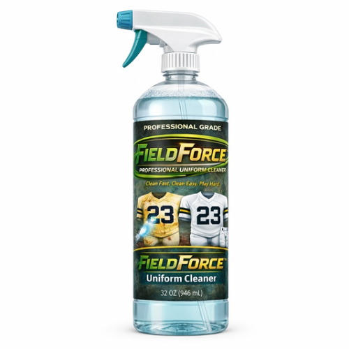 FieldForce Sports Uniform Cleaner - 32oz bottle kit. Comes with spray trigger and Super Scrub Sponge
