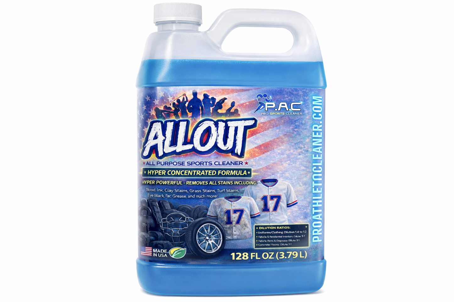 AllOut All Purpose Sports Cleaner - 1 Gallon (Bottle Only)