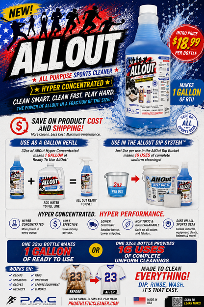 AllOut Hyper Concentrated Sports Cleaner 32oz bottle