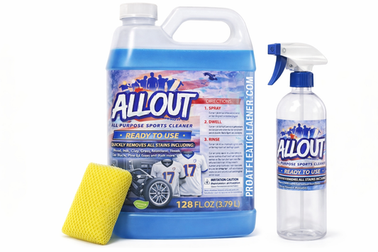 AllOut All Purpose Sports Cleaner- 1 Gallon bottle w/ sprayer (Free Pro Clean Scrub Sponge)