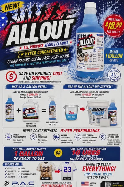 AllOut Hyper Concentrated Sports Cleaner 32oz bottle