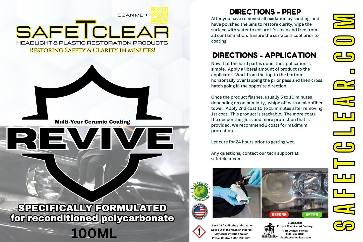 Revive Ceramic Headlight Coating 50ml Kit