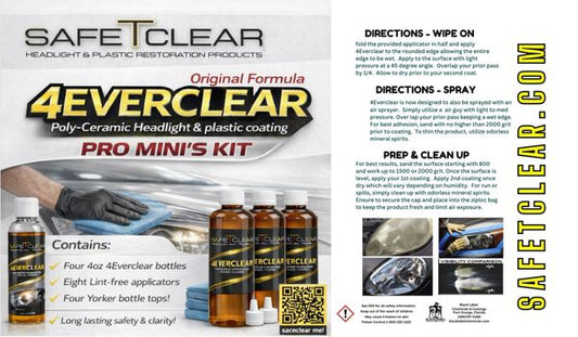 4Everclear *ORIGINAL FORMULA* Single Shot U.V. Clear Coat (4) 4 oz bottles with 8 applicators